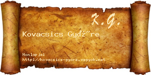 Kovacsics Györe névjegykártya